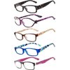 OWL 5 Pack Eyeglasses for Women, Spring Hinge with Beautiful Pattern Reading Glasses Women, Stylish Fashion Readers for Women