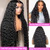 GYAJEP 13x6 Water Wave Lace Front Wigs Human Hair 180% Density HD Lace Frontal Wigs Human Hair Pre Plucked with Baby Hair Wet and Wavy Wigs Human Hair Natural Color 28 inch