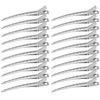Korintin Hair Styling and Sectioning Clips - Metal Duck Bill Clips, Alligator Roller Clips for Long, Thick Hair, Salon Clips (24 Pack, Silver)