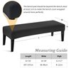 Fuloon Stretch Jacquard Dining Bench Cover - Anti-Dust Removable Bench Slipcover Washable Bench Seat Protector Cover for Living Room, Bedroom, Kitchen (Black)