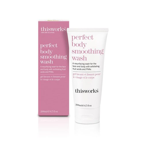 THISWORKS Perfect Smoothing Face & Body Wash, Exfoliating Resurfacing Cleanser, 6.7 Ounce (200ml)