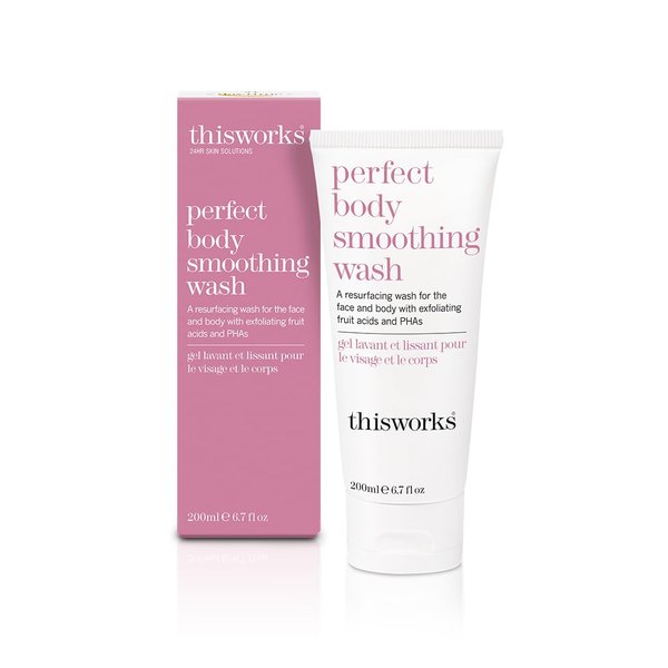 THISWORKS Perfect Smoothing Face & Body Wash, Exfoliating Resurfacing Cleanser, 6.7 Ounce (200ml)