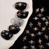 20Pcs Star Nails Charms 3D Alloy Cross Stars Rhinestone Nail Art Supplies for Acrylic Nails Simple Design Cute Star Crystal Nail Gems and Charms Nail Jewelry for Women DIY Nail Decoration Accessories