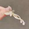 Gold Hair Clip Duckbill Clip Rhinestone Pearl Butterfly Alloy Hair Pins Women Hair Accessories(Pearls)，Clips and Barrettes，Hair Clips