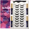 Alcastar+ Magnetic Eyelashes with Eyeliner Kit - magnetic lashes and eyeliner - updated 3D natural looking,long-lasting,10 pairs KIT 011 ATZ1004A1+01 0