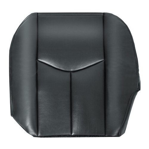 ECOTRIC Driver Side Bottom Replacement Seat Cover Compatible with 2003-2006 Chevy Silverado 1500 2500 Synthetic Leather Dark Gray