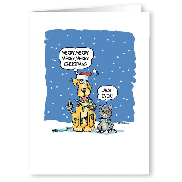 Stonehouse Collection |The Difference Between Dogs & Cats | Funny Christmas Card | 18 Boxed Funny Dog & Cat Cards and Envelopes (Standard)