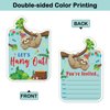 REWIDPARTY Sloth Birthday Party Invitations with Envelopes & Stickers（Set of 15） Sloth Shaped Fill-in Invitations Let's Hang Out Sloth Party Invites Boy or Girl Sleepover Themed Celebration Supplies