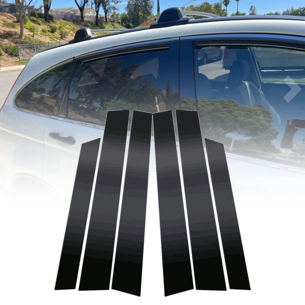 SecosAutoparts 6PCS Black Exterior Door Window Pillar Posts Molding Cover Trim Stickers Anti Scratch Window Molding Door Trim Compatible with Honda CRV 2007 2008 2009 2010 2011