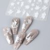 3D White Lace Flower Nail Stickers for Nail Art Lily Petal Floral Nail Sticker Acrylic Flowers Nail Art Stickers Flower Nail Decals Matte Frosted Flower Stickers for Nails Women Nail Decorations, 4pcs