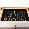 JETEHO Black Velvet Stackable Jewelry Tray Showcase Display Stackable Necklace Bracelet Ring Showcase Display Empty Plate