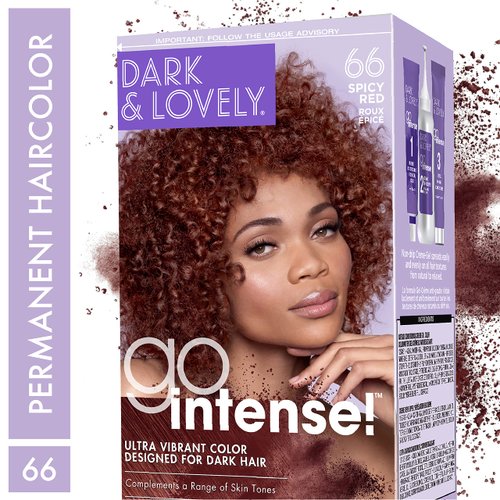 SoftSheen-Carson Dark and Lovely Ultra Vibrant Permanent Hair Color Go Intense Hair Dye for Dark Hair with Olive Oil for Shine and Softness, Spicy Red