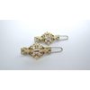 Two small tiny gold and clear crystal hair pin clip barrettes fine hair
