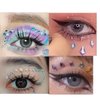 4 Sheets Face Eye Rhinestones Stickers Gems Jewels Rhinestones Self Adhesive Acrylic Pearls Hearts Star Crystal Face Stickers Makeup Tattoos Nail Stickers for Women Girls Halloween Christmas Festival