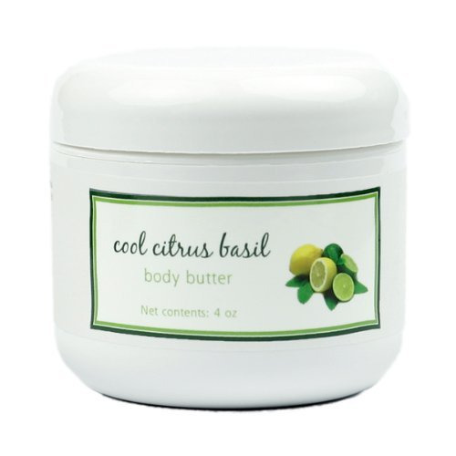 MOONDANCE SOAPS Shea Butter Cool Citrus Basil Body Butter Handmade Moisturizers with Beeswax and Cocoa Butter