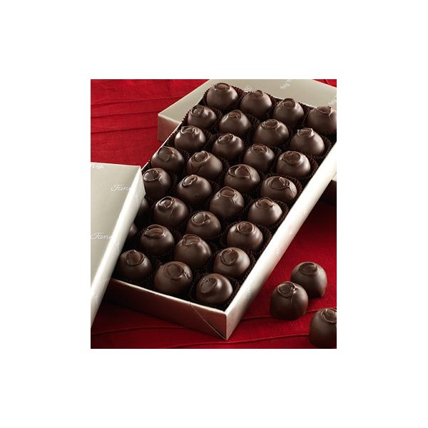 Dark Chocolate Covered Cherries, 1Lb. in platinum wrap