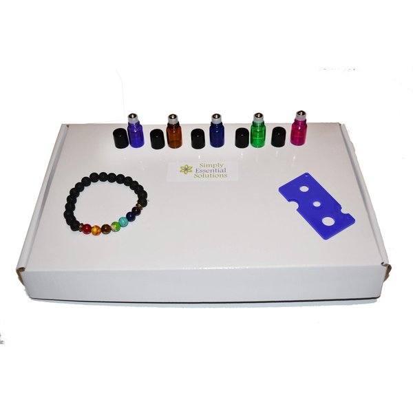100pcs 2mL (5/8 dram) Multi Colored Glass Stainless Steel Roller Bottle 2cc Sample Vial Small Essential Oil Bottle Travel Must + one 7 Chakra Bracelet with Lava Beads for essential oil diffusing