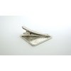 Small silver tone metal flower leaf alligator hair claw clip clamp fine hair