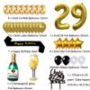 Gold 29th Birthday Decorations kit, Cheers to 29 Years Banner Balloons,29th Cake Topper Birthday Sash, Gold Tinsel Foil Fringe Curtains, for 29 Birthday&Anniversary Decorations