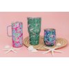 Lilly Pulitzer 16 Oz Travel Mug with Handle and Lid, Stainless Steel Insulated Coffee Tumbler, Double Wall Metal Cup, Seaing Things