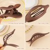 CHANDAT Flat Hair Clips 6 pcs Lay Down Claw Clips French Concord Hair Clips for Thick Hair Alligator Hair Clips for Thin Hair Duck Bill Hair Barrettes Hair Accessories for Women -Transparent