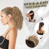 BARSDAR Short Highlight Ponytail Extension - 12 In Claw Clip Short Wavy Ponytail Hair Extensions for Women, Multi Layered Synthetic Clip in Pony Tail Hairpieces Girls Daily Party- Brown & Blonde