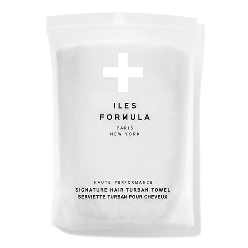 Iles Formula Haute Performance Hair Turban Towel: Fast Absorbing Microfiber Towel, Reduces Hair Static, Frizz, and Breakage, White
