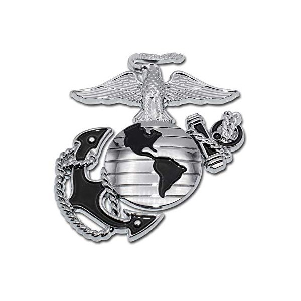 Marines Premium Anchor Black Chrome Auto Emblem