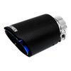 FAIZJUNBEN Roasted Blue Carbon Fiber Car Exhaust Tip 2.1 inch Inlet 3.5 Inch Outlet Exhaust Muffler Tip Carbon Fiber Exhaust Pipe for 2-2.1 Inch Exhaust Pipe