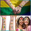 UPINS 420 Pcs Pride tattoos, 40 Sheets Pride Temporary Tattoos LGBT Rainbow Temporary Tattoos Stickers, Pride Parade Body Painting Party Celebration Personality Decoration Party Supplies