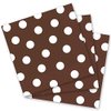 Chocolate Brown Dots Luncheon Napkins |16 Ct. | 6" x 6"
