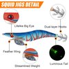 Squid Jig Hook Hard Fishing Lures - 10Pcs Luminous Fishing Shrimp Lure Bait Artificial Baits Kit Bionic Plastic 3D Eyes Fake Prawn Glow Bait Octopus Cuttlefish Fish Hooks