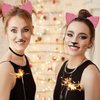 Cat Ears Headband for Women Girls - Cute Sparkle Glitter Hairband Halloween Cosplay Cat Costume Hair Accessories for Adult Kids Birthday Daily Wear Pink