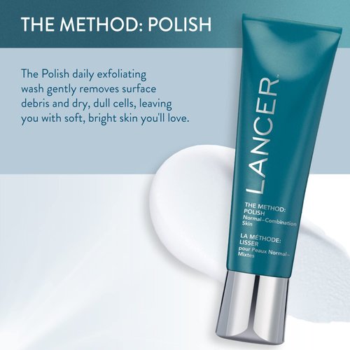 Lancer Skincare The Method: Polish Facial Exfoliator, Daily Exfoliating Face Wash with Natural Minerals, Normal Combination Skin, 4.2 Fluid Ounces