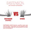 DIY Eyelash Extension, 3D Effect Individual Melt Flare Lash Cluster Natural Lashes Set, Home Eyelash Extension, D curl Lashes Pack 12mm,14mm (14MM-Sparkle)