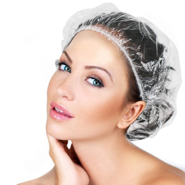 30pcs Disposable Shower Caps - Multi-Purpose Thickening Elastic Bath Cap Plastic Waterproof Clear Women Spa,Men Hair Caps,Home Use,Hotel and Salon, Portable Travel.(Size 46CM)