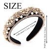 Urieo Baroque Rhinestone Headbands Champagne Crystal Hairbands Pearls Embllished Hair Bands Bling Hair Accessories for Women