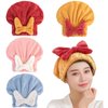 YUMINGUHC 4Pcs Super Absorbent Hair Towel Wrap Soft Microfiber Hair Plopping Towel Bow Tie Hair Quick Drying Caps Turban Wrap for Wet Hair Long Thick Curly Hair Bath Accessories (Mixed Colors)