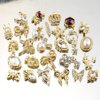 50pcs Random Gold Nail Charms Luxury Nail Rhinestones Nail Gems 3D Alloy Flower Butterfly Nail Art Charms Metal Snake Bear Heart Bow Star Charms for Nails Mix Styles Nail Jewels for Nail Art Supplies