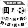 Soccer Happy Birthday Banner, Soccer Birthday Decorations Black and White Soccer Theme Birthday Banner with Threading Needle Easy To Assemble Perfect Soccer Birthday Party Supplies