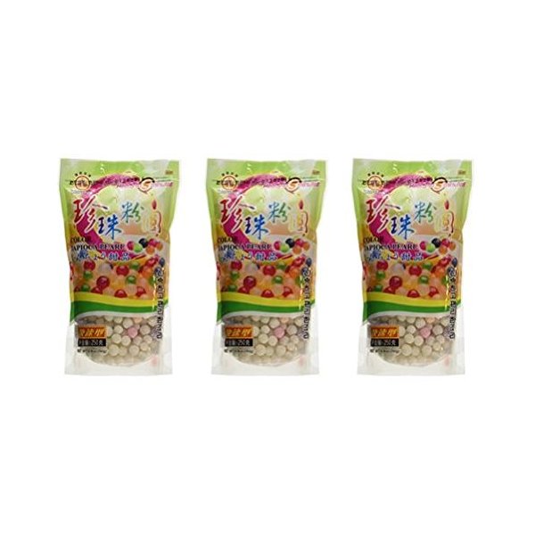 Wufuyuan - Colorful Tapioca Pearls 8.8 Oz (Pack of 3)