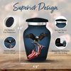 Black Eagle Urn Mini - Small Urn for Human Ashes Keepsake with Box & Bag – Military Urn with Eagle & American Flag – Honor Your Loved One with Small Cremation Urn - Small Urn for Army Veterans
