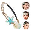 KALLORY 2pcs Seashell Headband, Elastic Ocean Hair Band Star Shell Hair Wreath Bohemian Headdress for Girls
