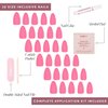 Glamnetic Press On Nails - Flamingo Pink | Opaque Classic Pink Short Almond Fake Nails, Reusable | 15 Sizes - 30 Nail Kit
