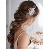 Achairder Bride Wedding Hair Comb Flower Women Side Hair Clips Wedding Accessories for Brides and Girls(Off White)