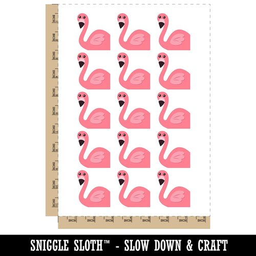 Peeking Flamingo Temporary Tattoo Water Resistant Fake Body Art Set Collection - 15 2" Tattoos (1 Sheet)