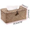 Sumnacon Tissue Box Cover Rectangle Tissue Box Seagrass Tissue Box Holder Woven Tissue Holder Decorative Tissue Cover for Bathroom Tissue Box Cover Rectangular for Home Office Table Coffee
