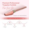 AIRSEE Tungsten Carbide Acrylic Nail Drill Bit Efile Electric File Machine Head Tips for Manicure Polishing Fast Remove Gel 3/32" Shank Right Hand Advanced Salon Tech Rose Gold Tornado Coarse-C