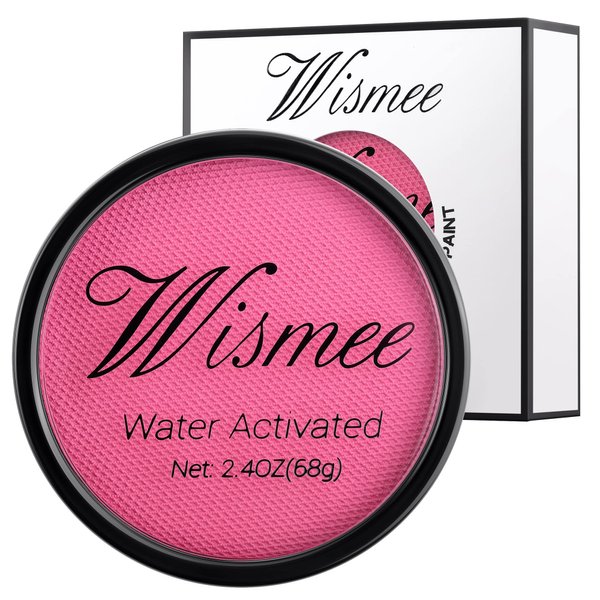 Wismee Face and Body Paint, Professional Classic Water Activated Face Body Paint (2.4 oz)(Pink)