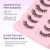 Lashes False Eyelashes Natural Cat Eye Lashes 14mm Wispy Eyelashes with Thin Memory Band Volume False Lashes Soft Strip Lashes Pack C Curl Natural Eyelashes Fake Lashes 7 Pair EVENTILL